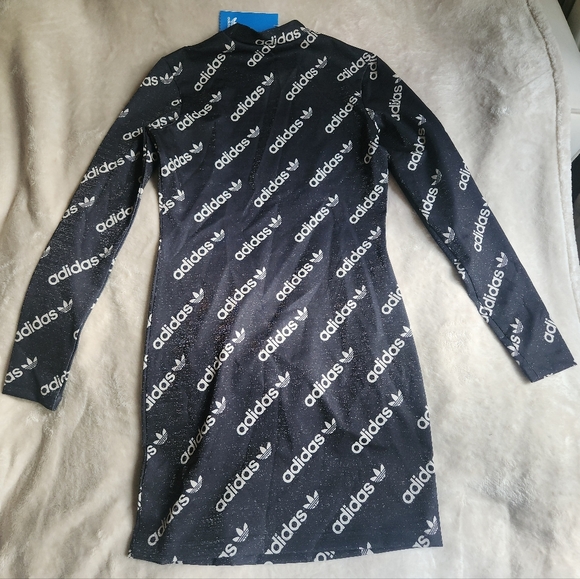 Adidas metallic logo dress black/white size M & L available - Picture 2 of 15